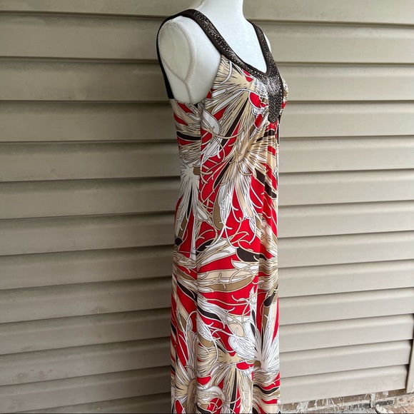 •New York & Co• Sleeveless Maxi Dress with Beading - Size Medium - Picture 5 of 8